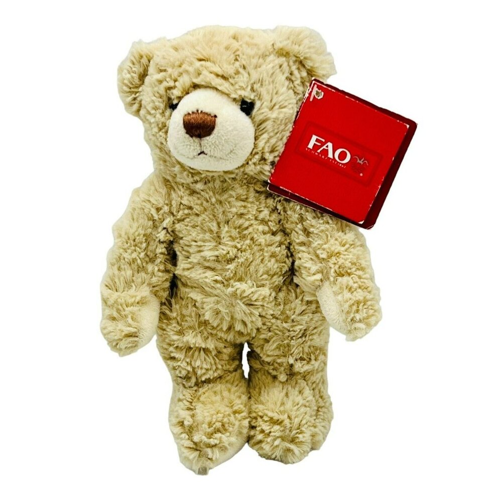 FAO Schwarz Tan Bear Plush 150th Anniversary Toys R Us Stuffed 8 inch 2012 - Picture 1 of 10